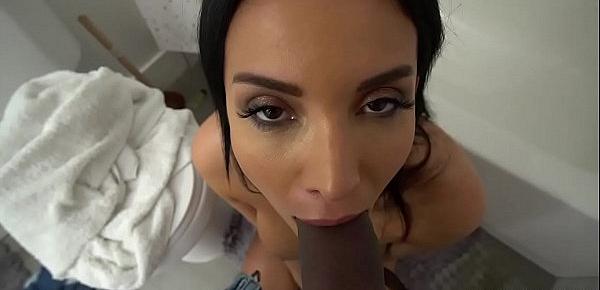  Anissa Kate playing with milf pussy inside the bathroom while stepson films her